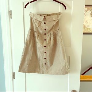 Strapless pin-striped summer dress